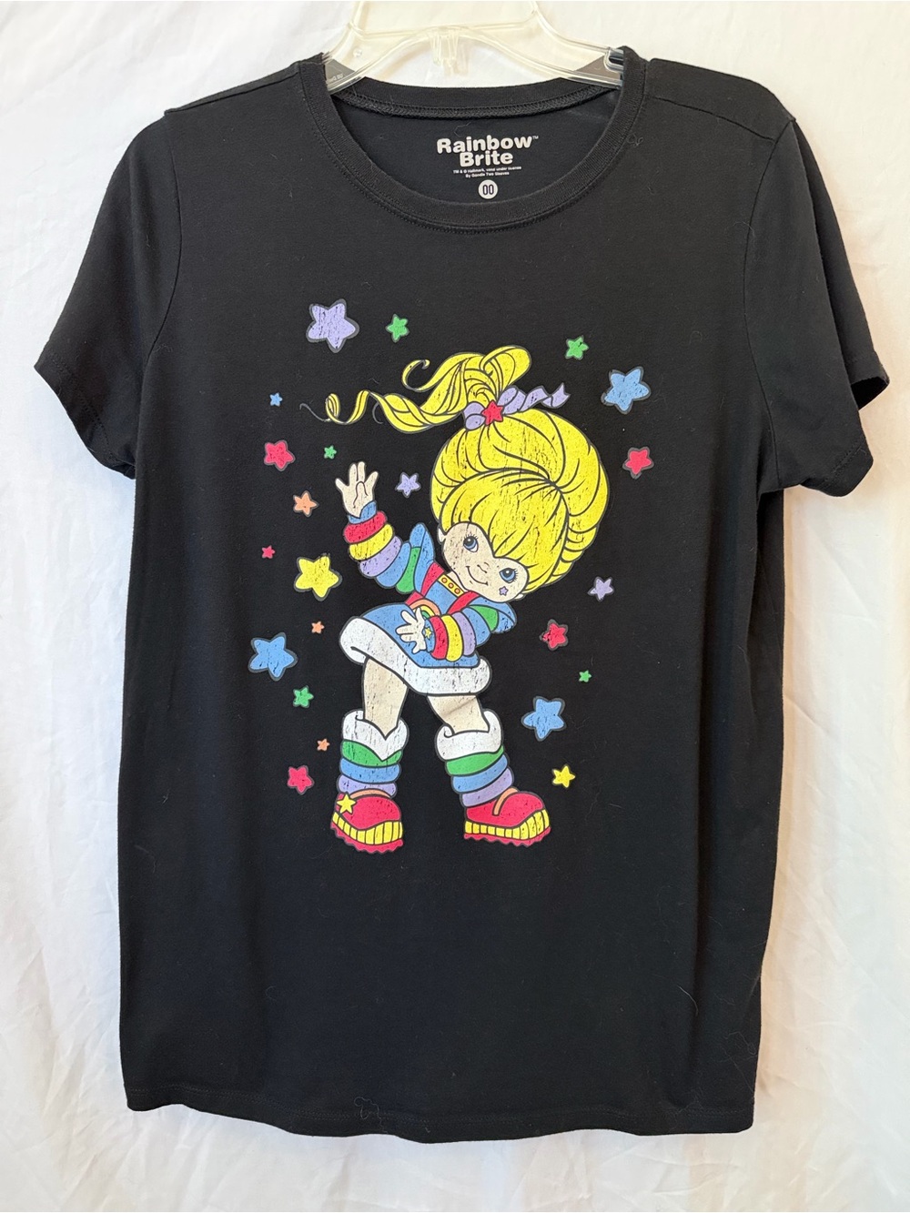 Rainbow Brite Graphic Tee Black Rainbow Star Iconic 80s Nostalgia